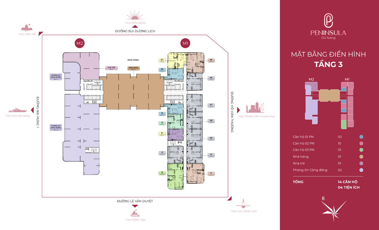 Mặt bằng tầng 3 Peninsula Đà Nẵng