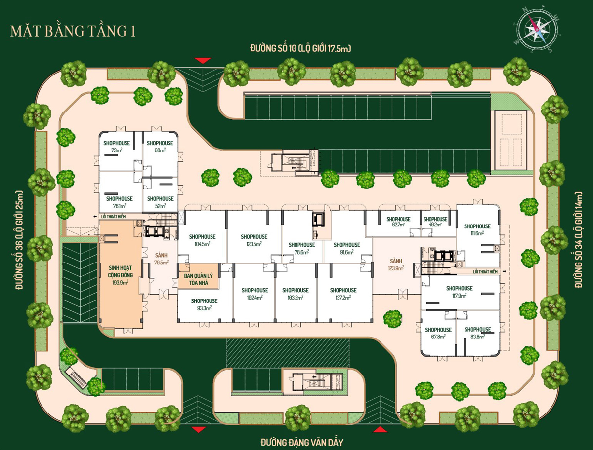 Mặt bằng Stella Icon - Tầng 1