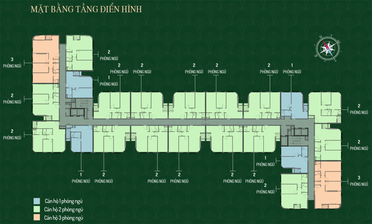 Mặt bằng tầng điển hình Stella Icon - Tầng 3-17