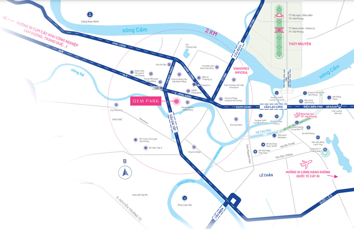 Vị trí dự án chung cư Gem Park Hải Phòng
