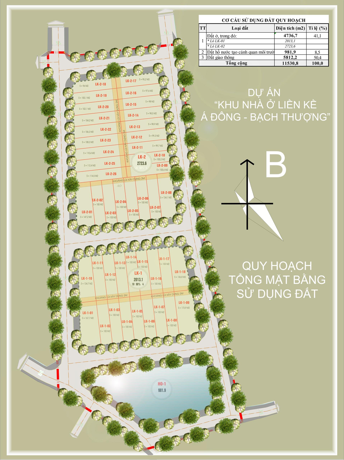 Mặt bằng phân lô Á Đông Xanh