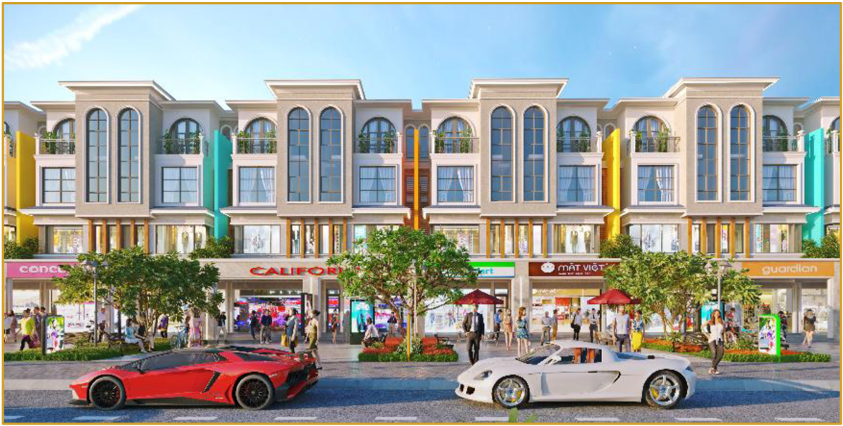 Thiết kế phối cảnh ngoại thất Shophouse The Glamour