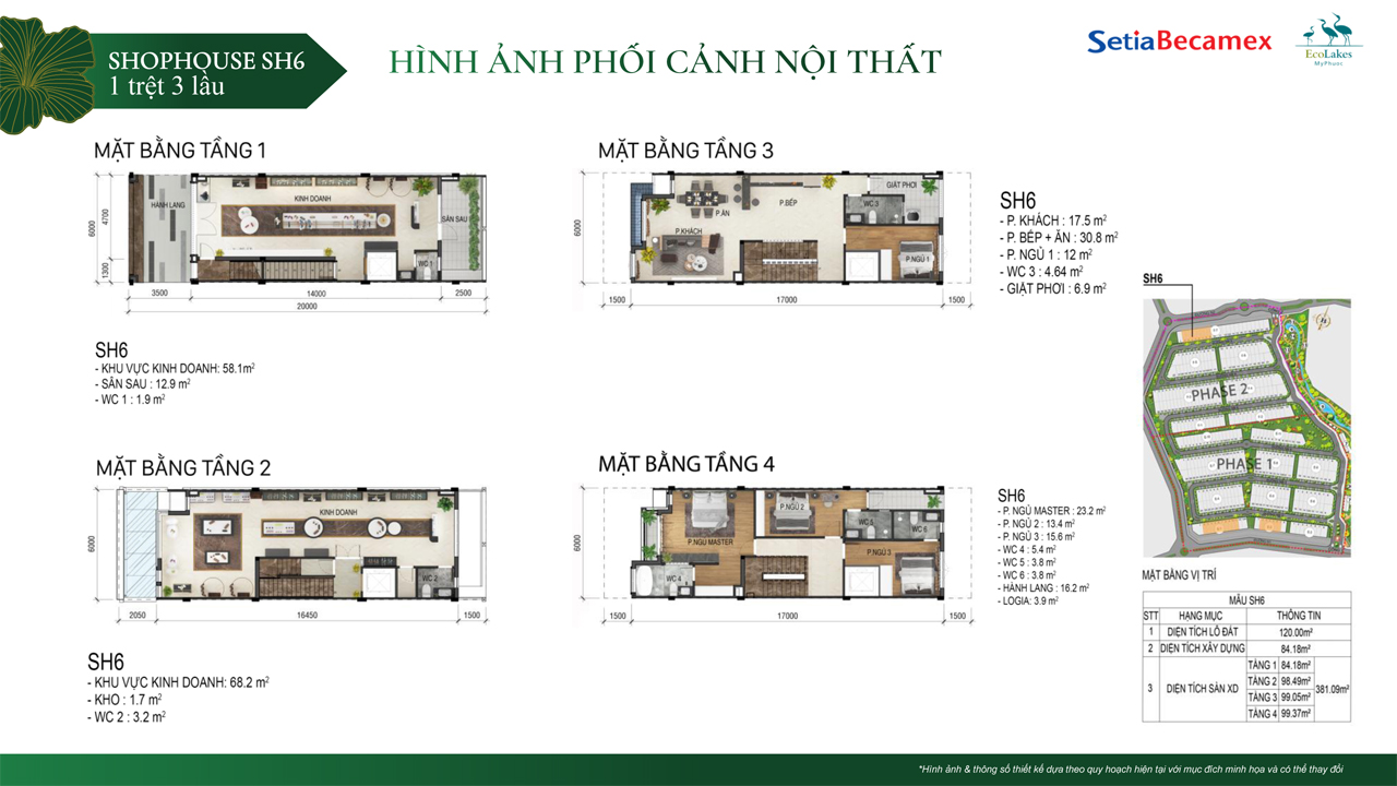 Mặt bằng Shophouse The Glamour