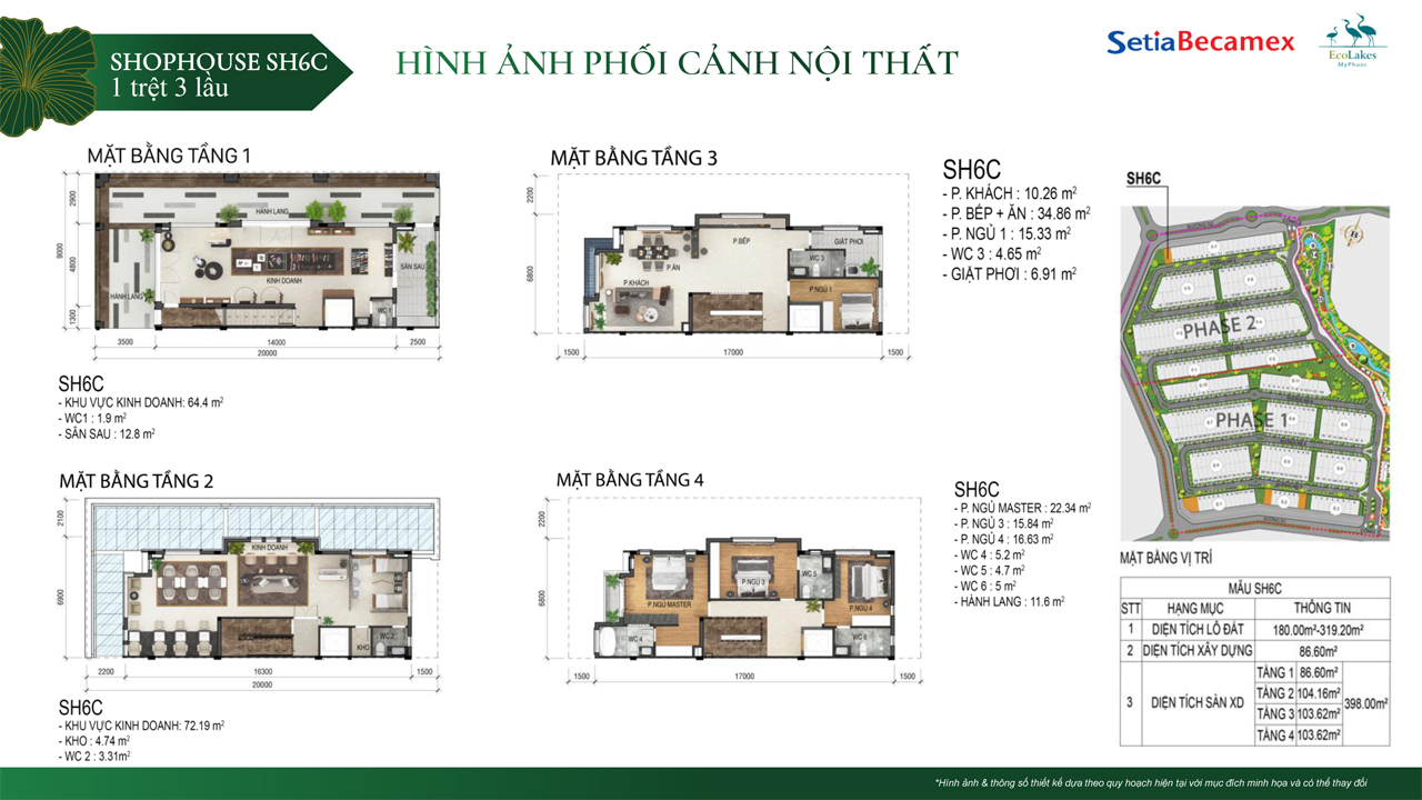 Mặt bằng Shophouse The Glamour