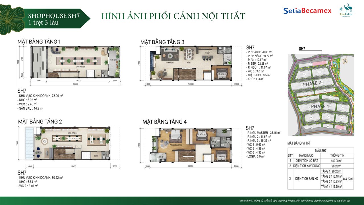 Mặt bằng Shophouse The Glamour