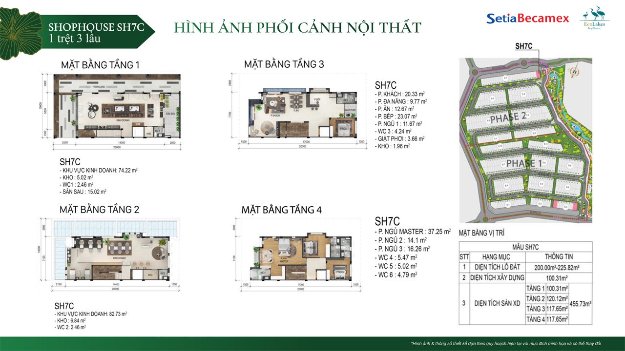 Mặt bằng Shophouse The Glamour