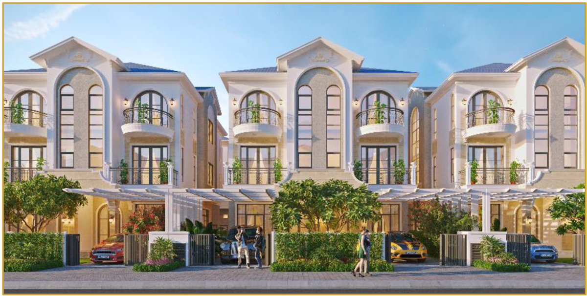 Thiết kế phối cảnh ngoại thất Biệt thự song lập The Glamour