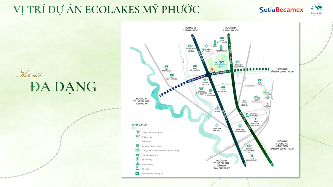 Vị trí dự án Ecolakes Mỹ Phước