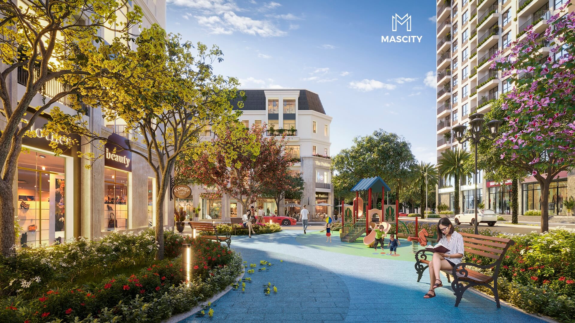 Nội khu shophouse Mascity Bắc Giang