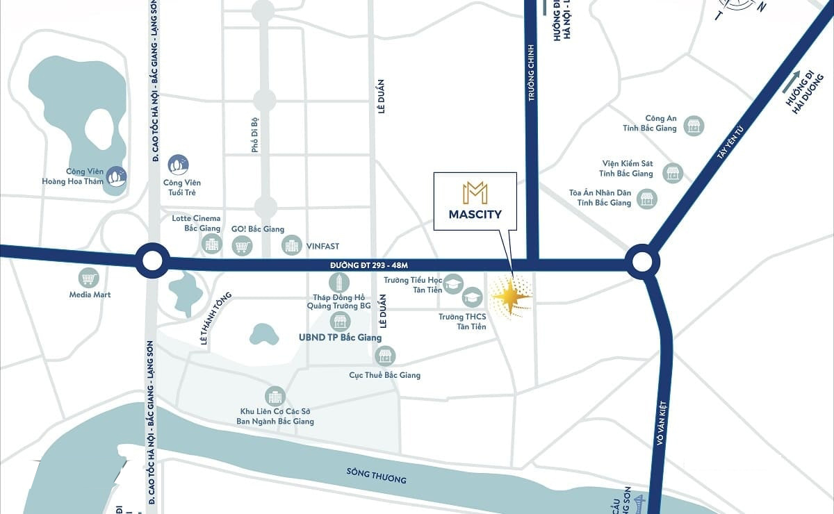 Vị trí dự án Mascity Bắc Giang
