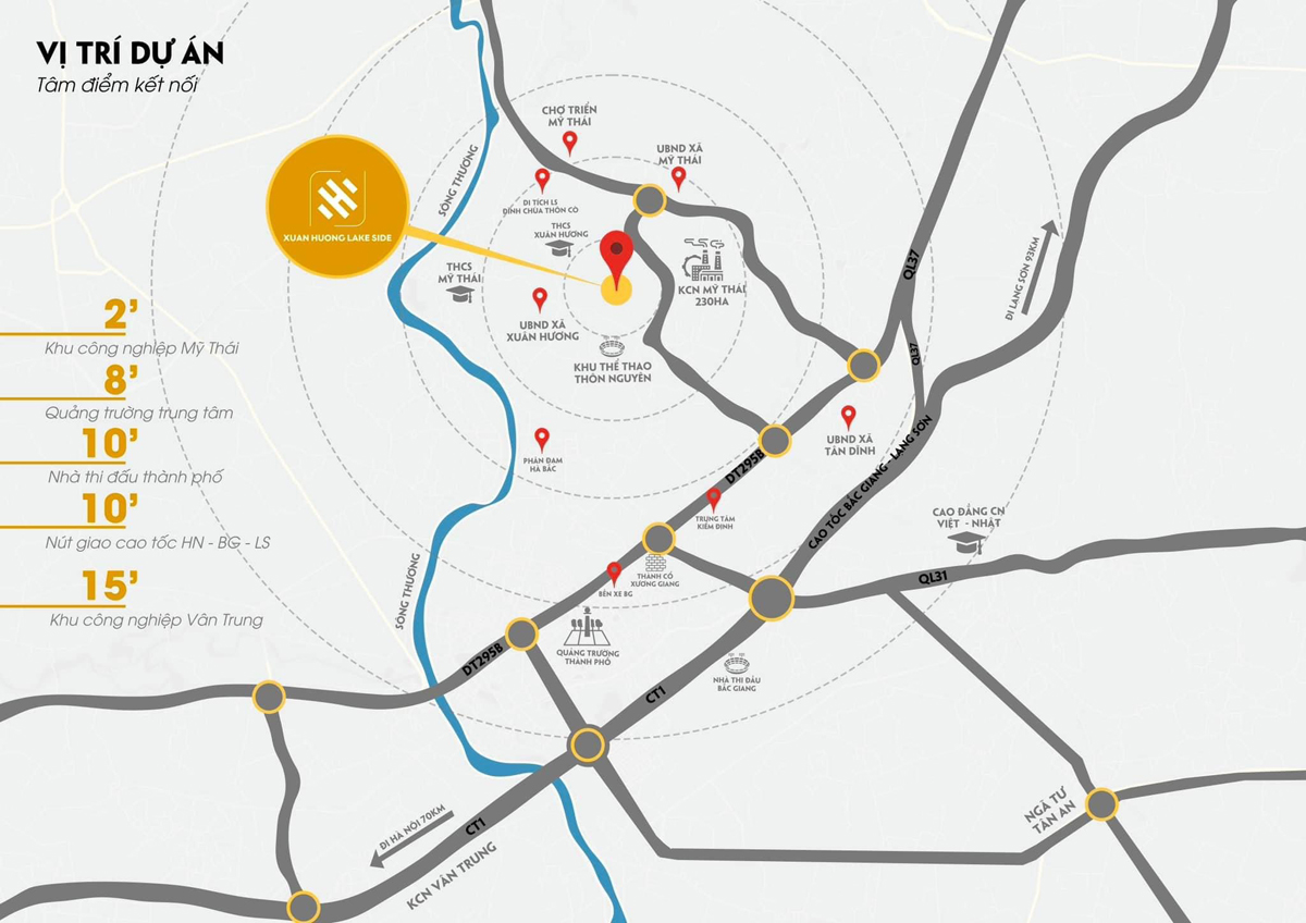 Vị trí dự án Xuân Hương Lake Side