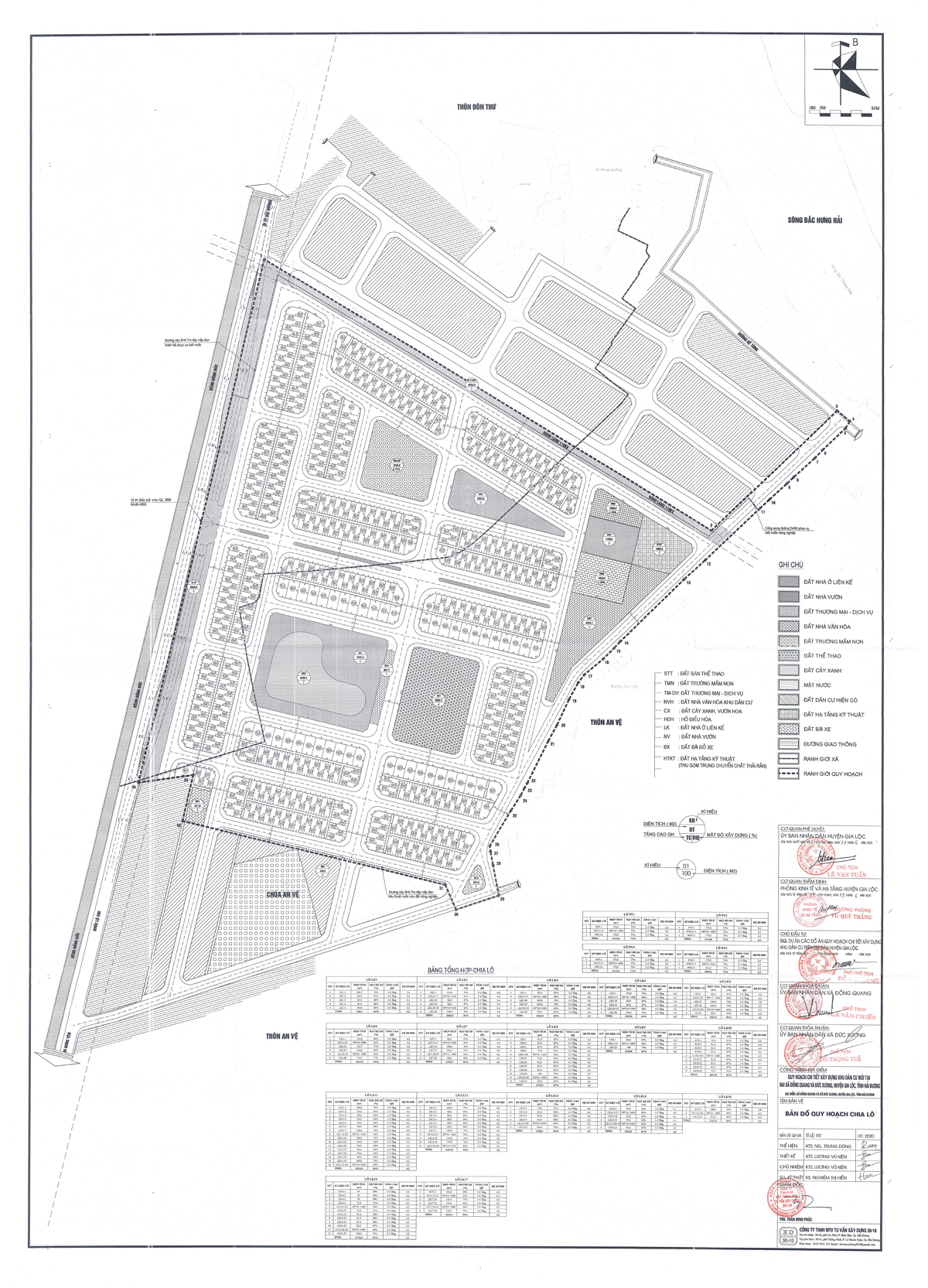 Mặt bằng phân lô khu dân cư xã Đồng Quang & Đức Xương