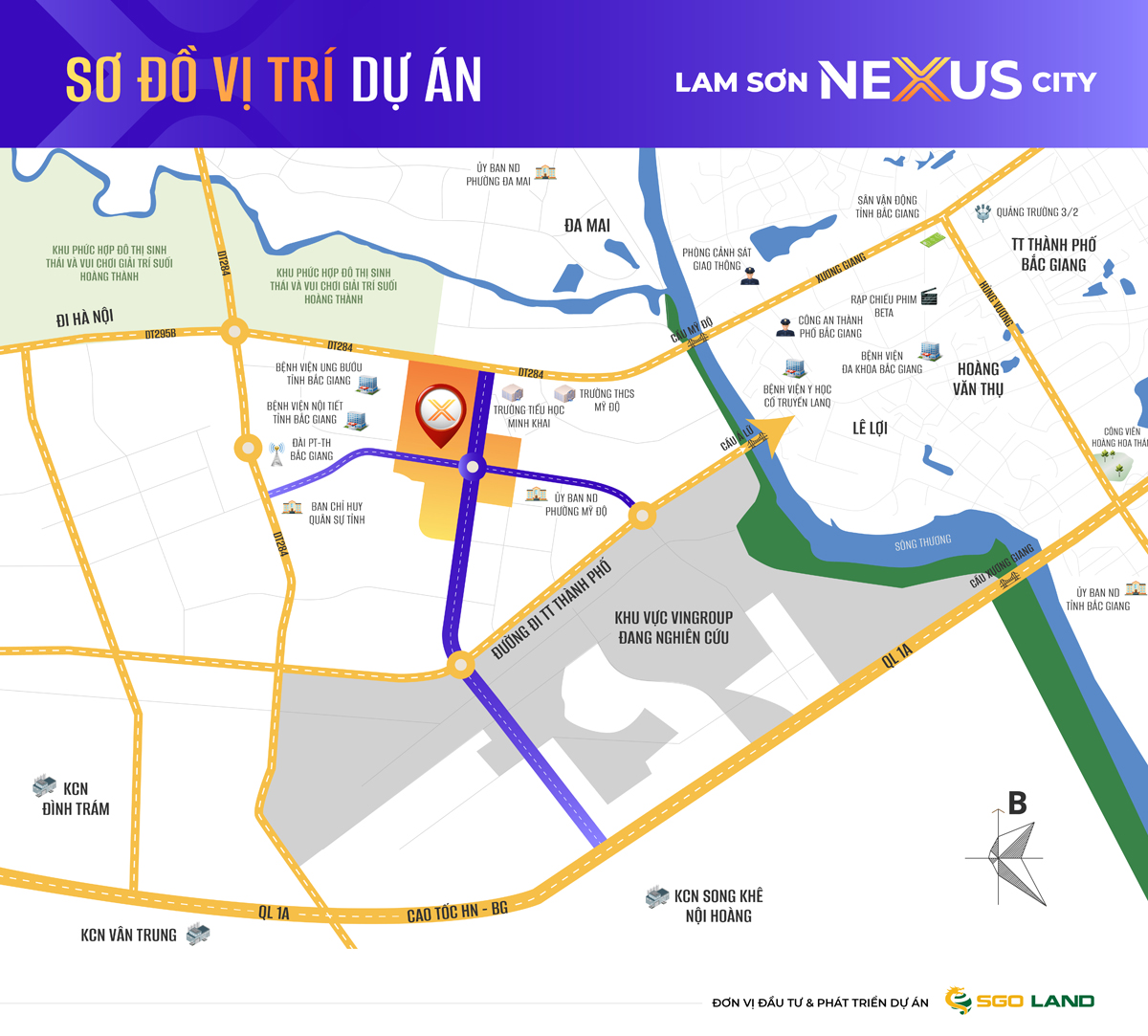 Vị trí dự án Lam Sơn Nexus Bắc Giang