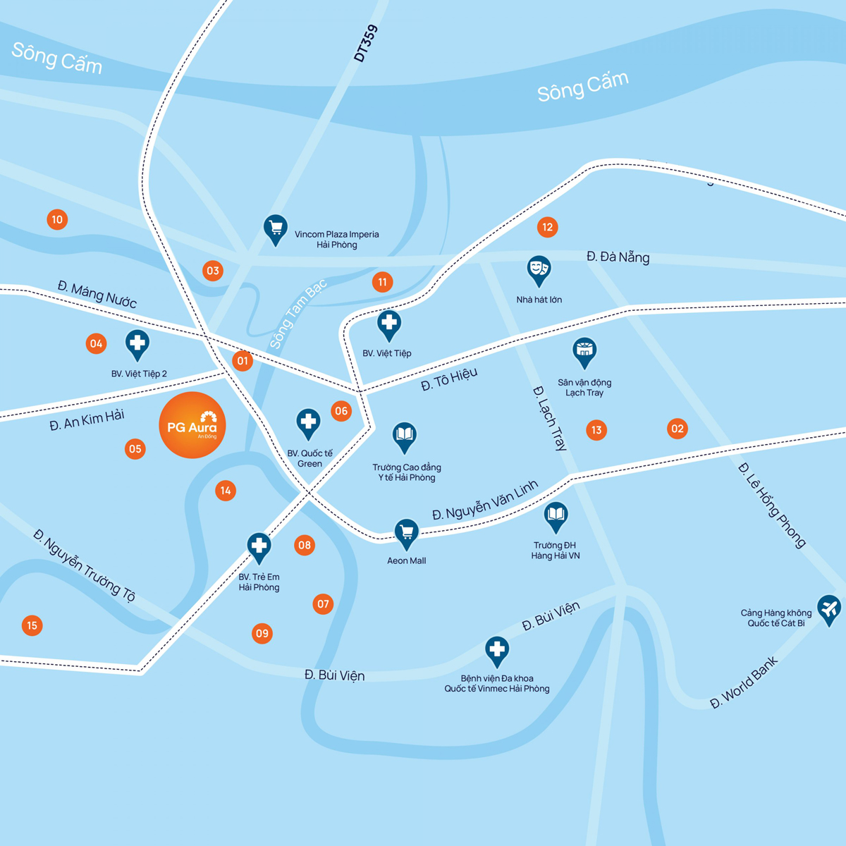 Vị trí dự án nhà ở xã hội PG Aura An Đồng