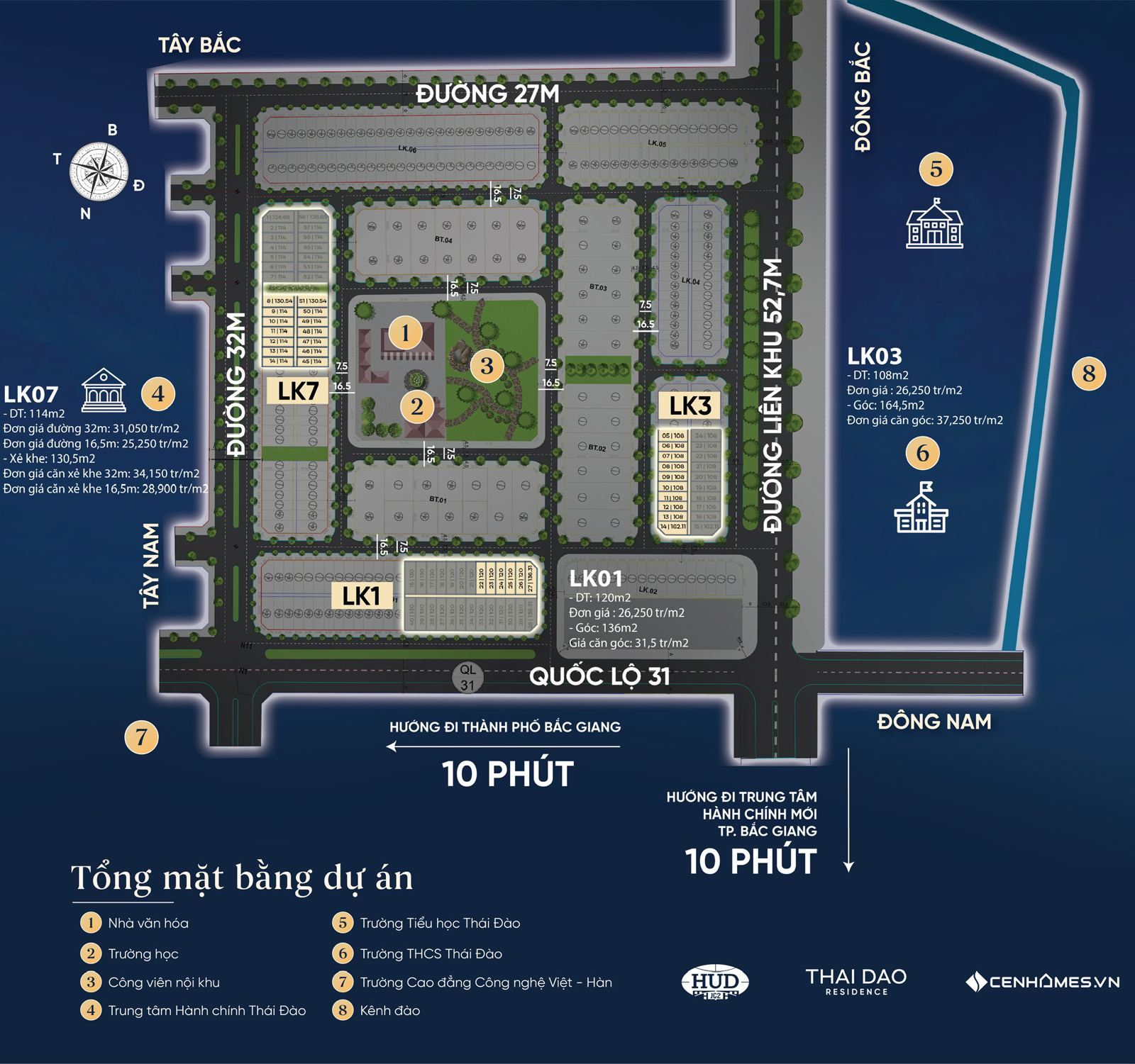 Mặt bằng phân lô Thái Đào Residence