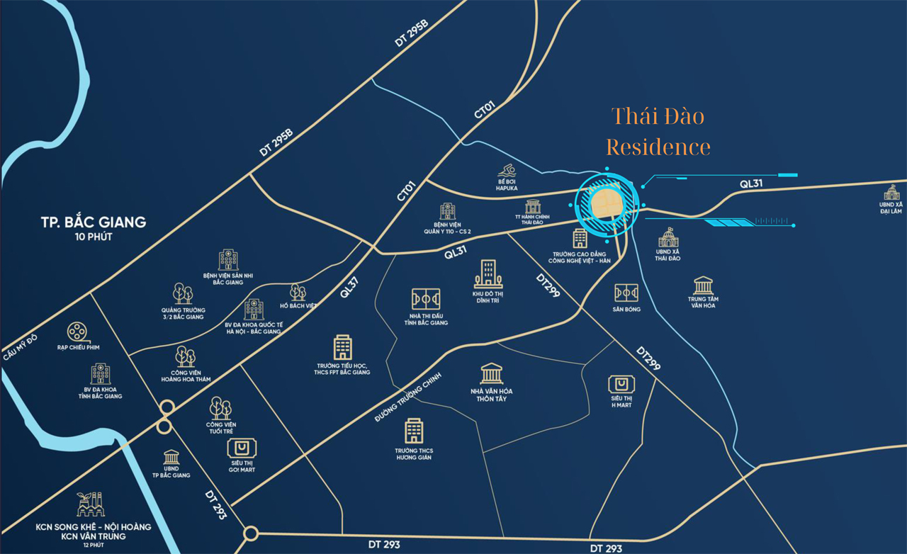 Vị trí dự án Thái Đào Residence