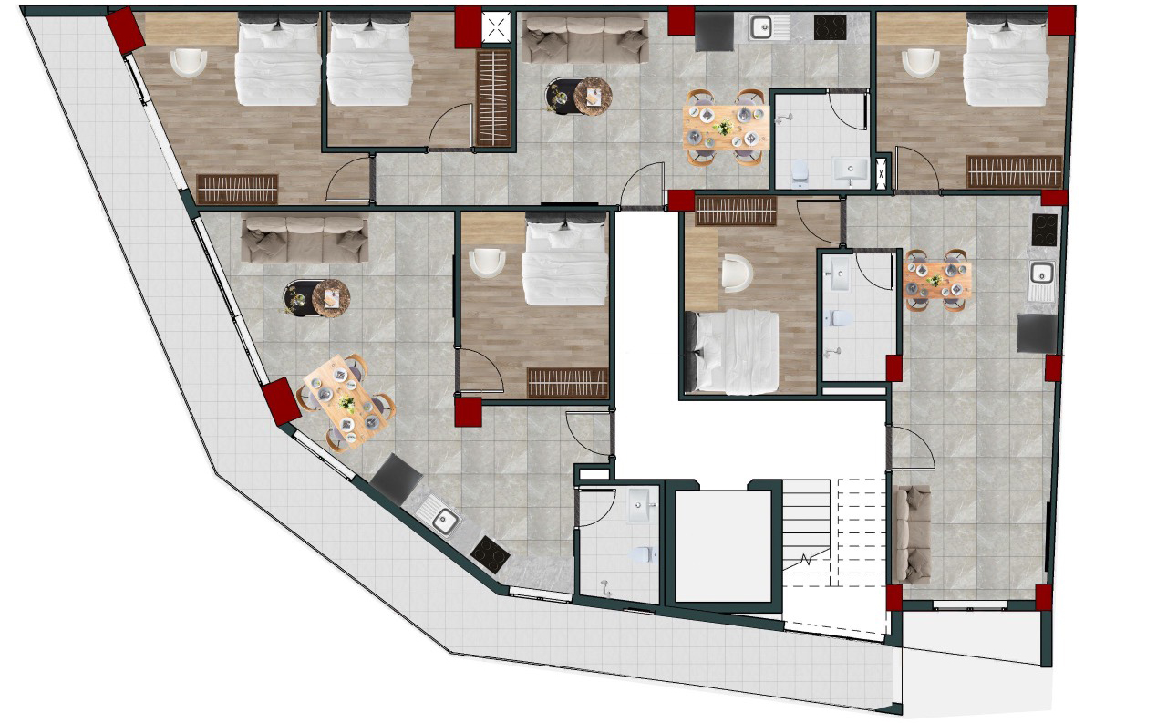 Mặt bằng tầng Khải Hồ Apartment