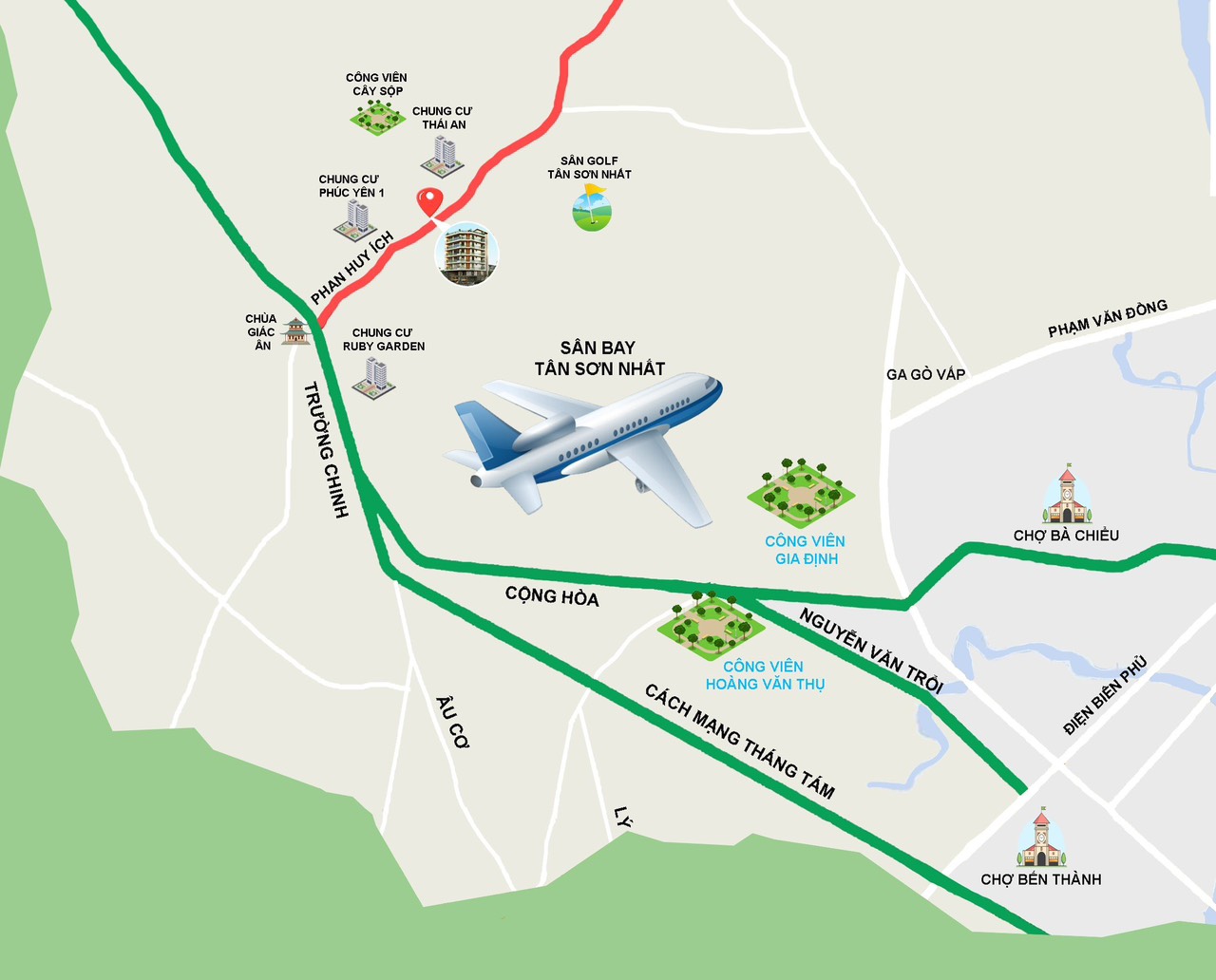 Vị trí dự án Khải Hồ Apartment Tân Bình